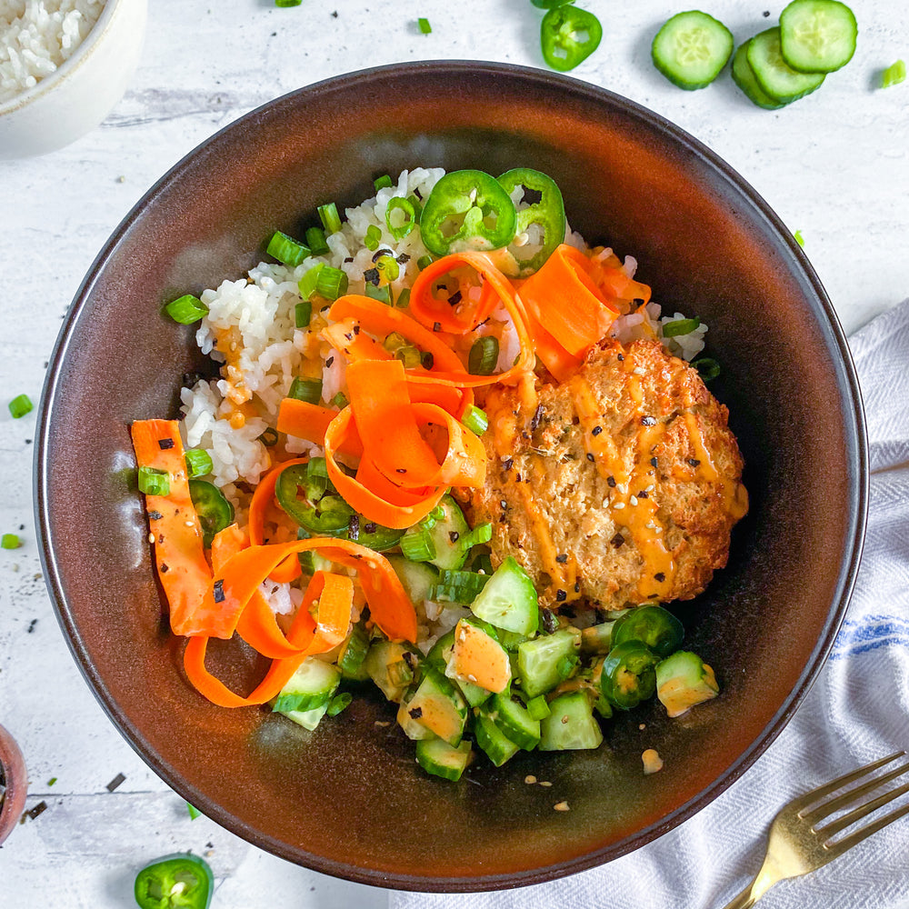 Mind Blown Crab Cake Rice Bowl