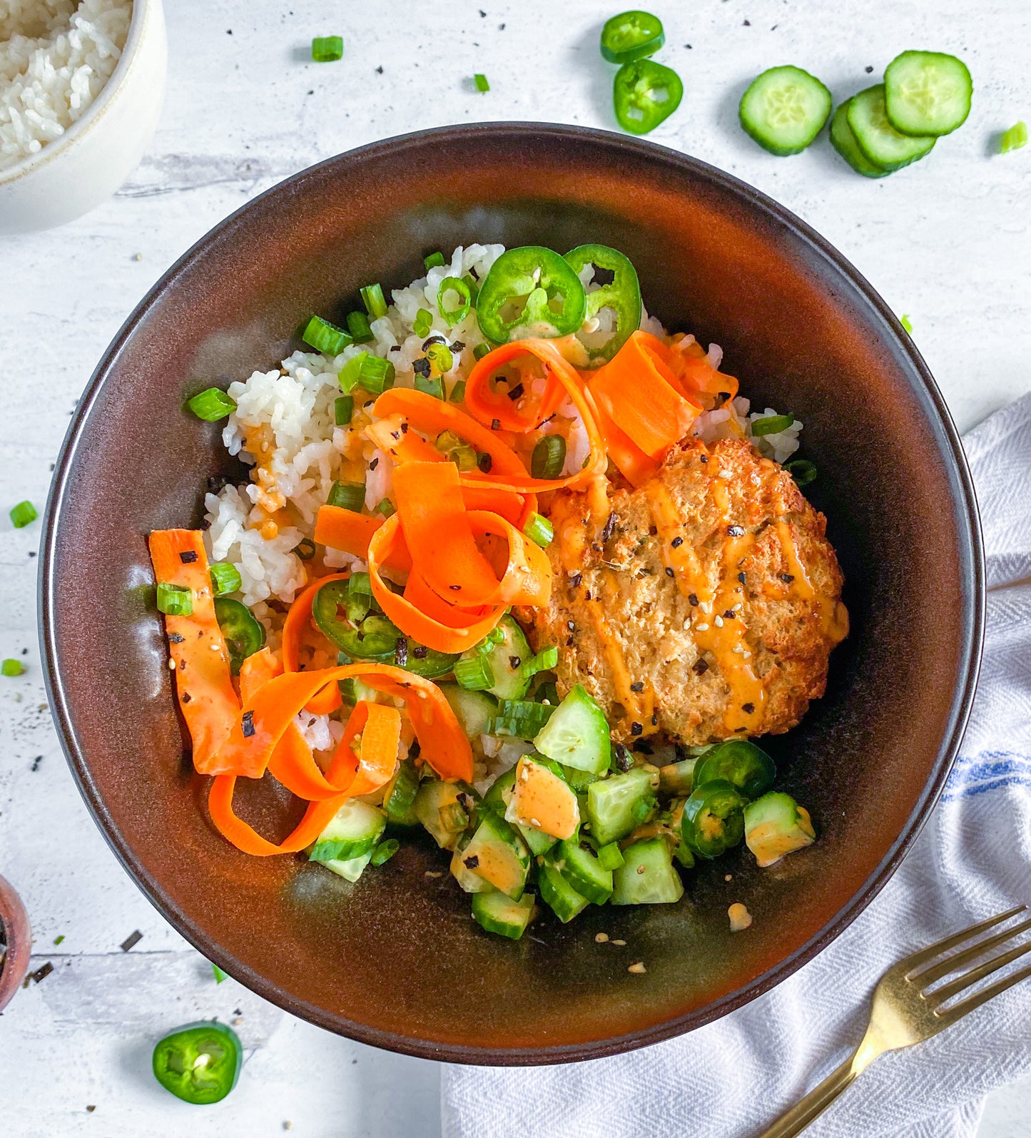 Mind Blown Crab Cake Rice Bowl