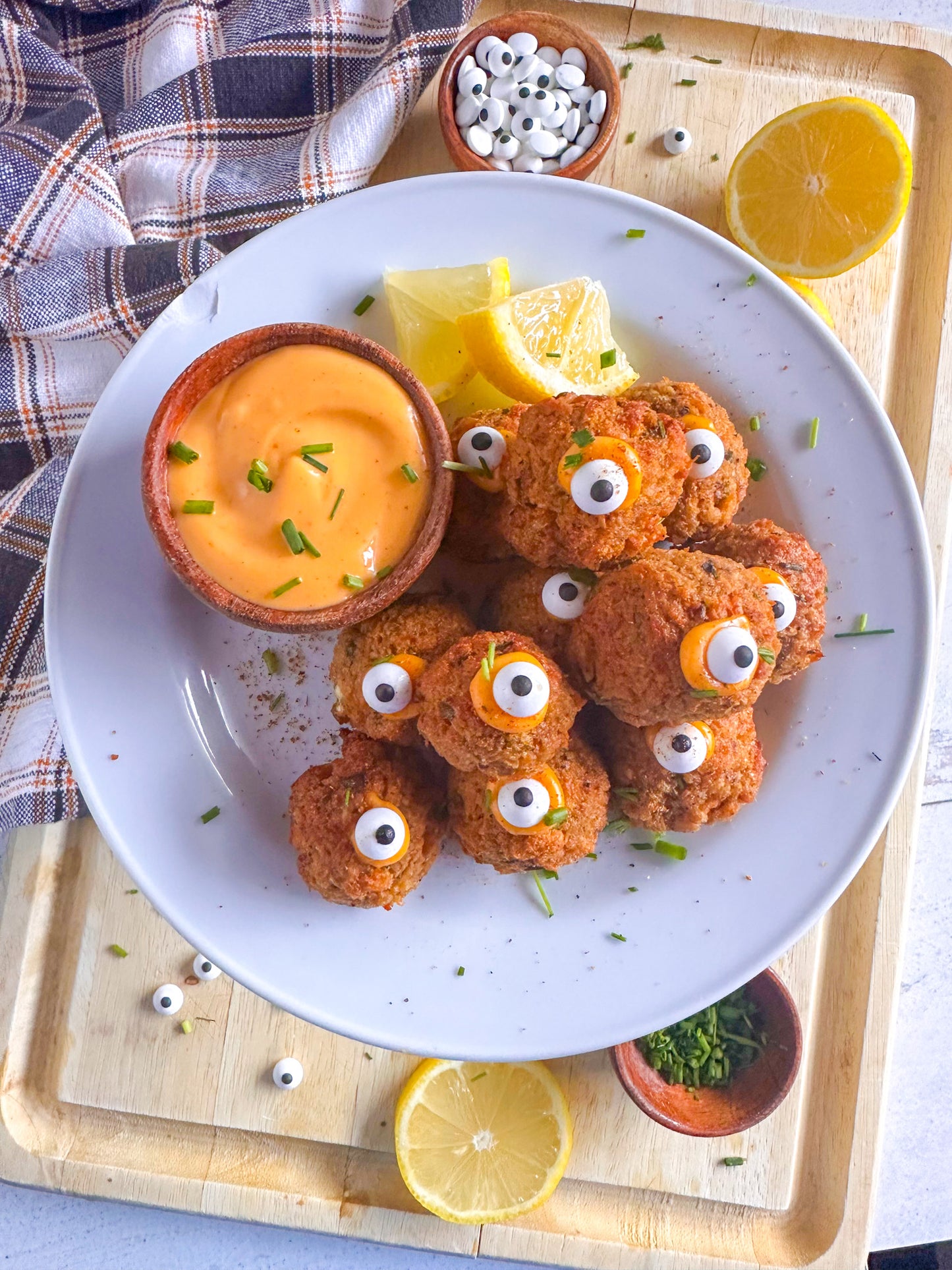 Mind Blown Crab Cake Eyeballs