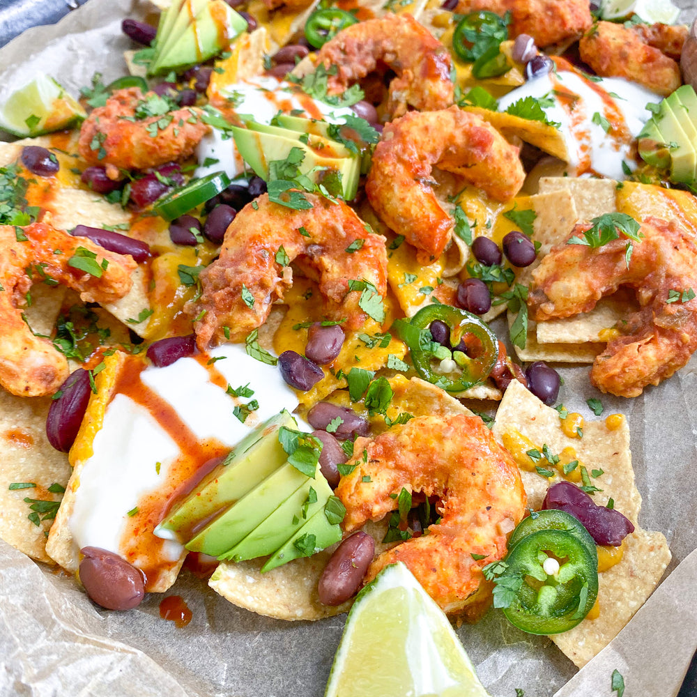 Mind Blown Dusted Shrimp Nachos