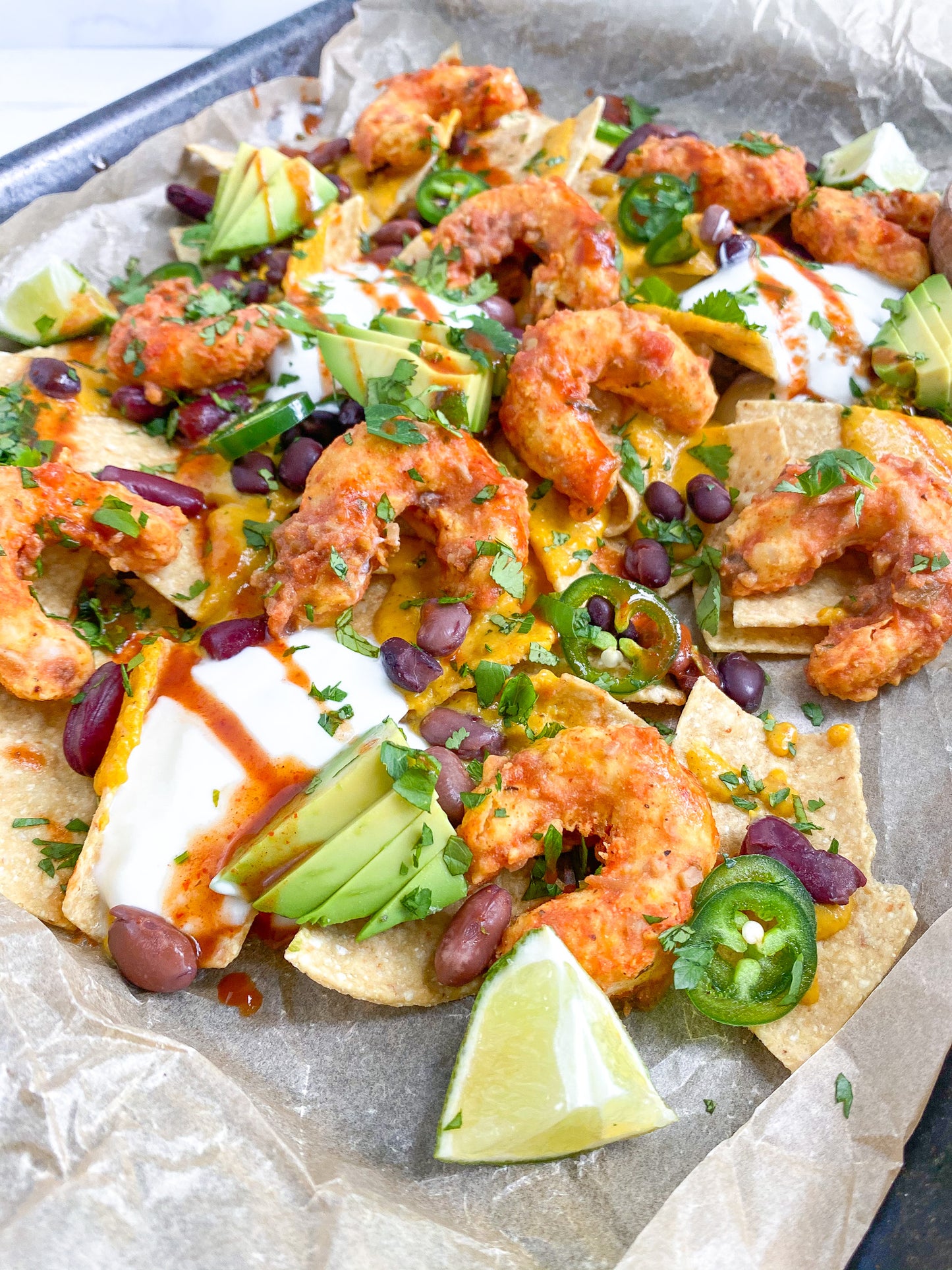 Mind Blown Dusted Shrimp Nachos