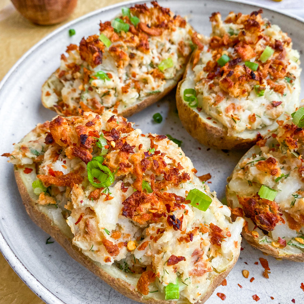 Mind Blown Crab Twice Baked Potatoes