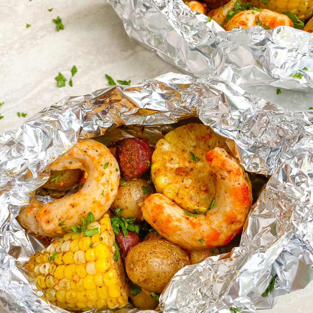 Mind Blown Grilled Dusted Shrimp Foil Packets