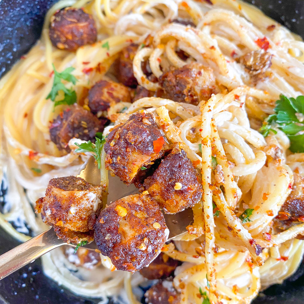 Spicy Mind Blown Dusted Scallop Spaghetti Alfredo