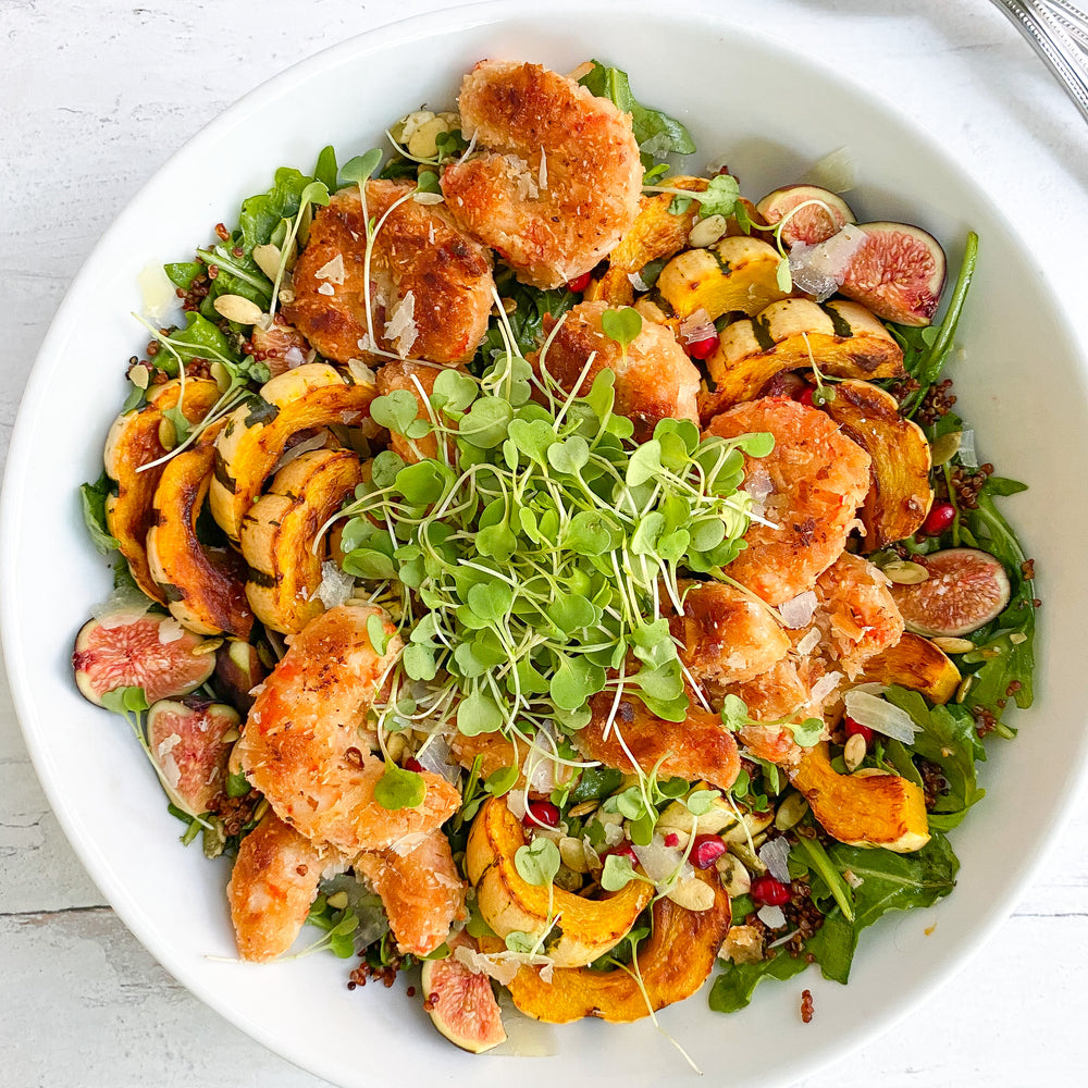 Mind Blown Crunchy Coconut Shrimp Harvest Salad