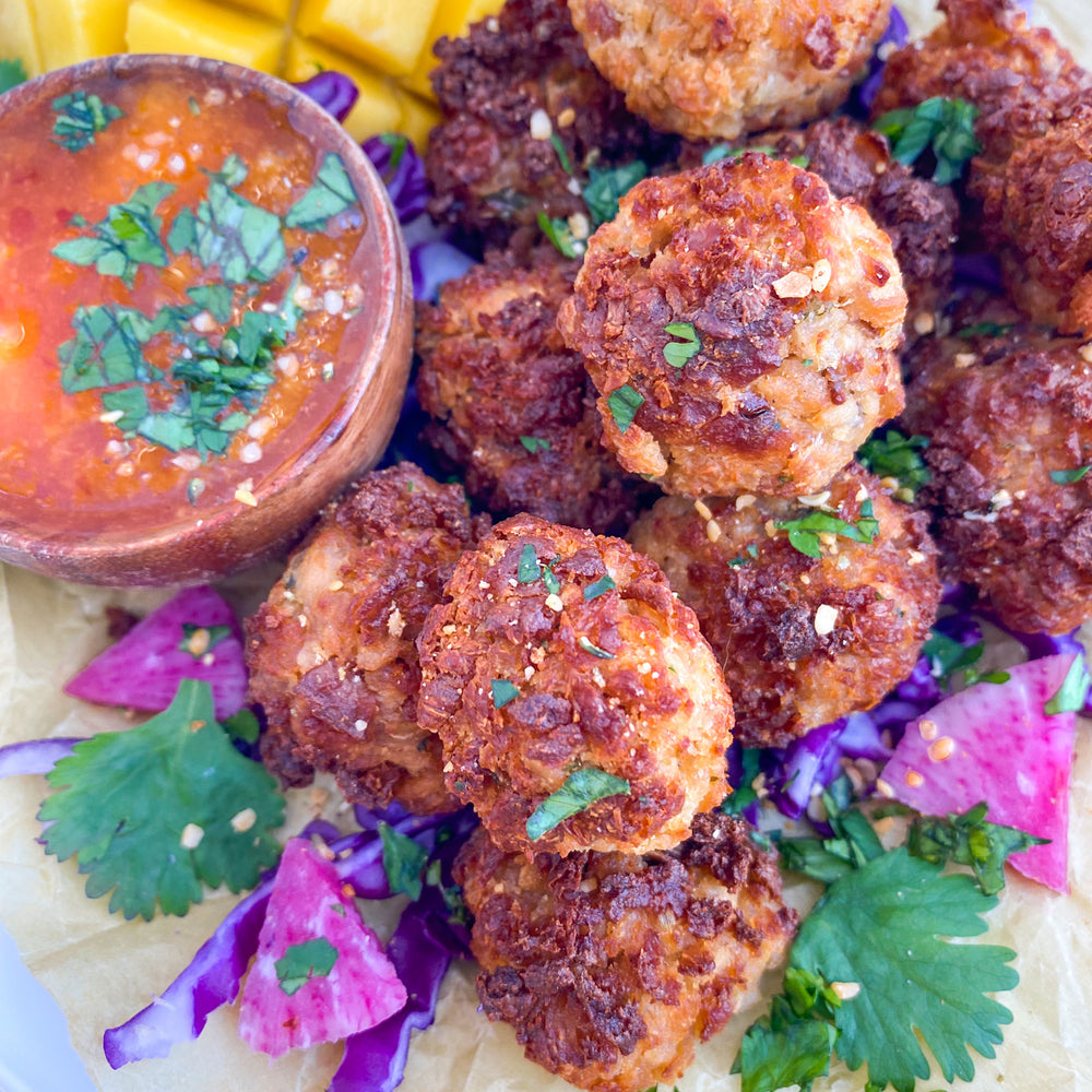 Mind Blown Crab Cake Bites with Tropical Dipping Sauce