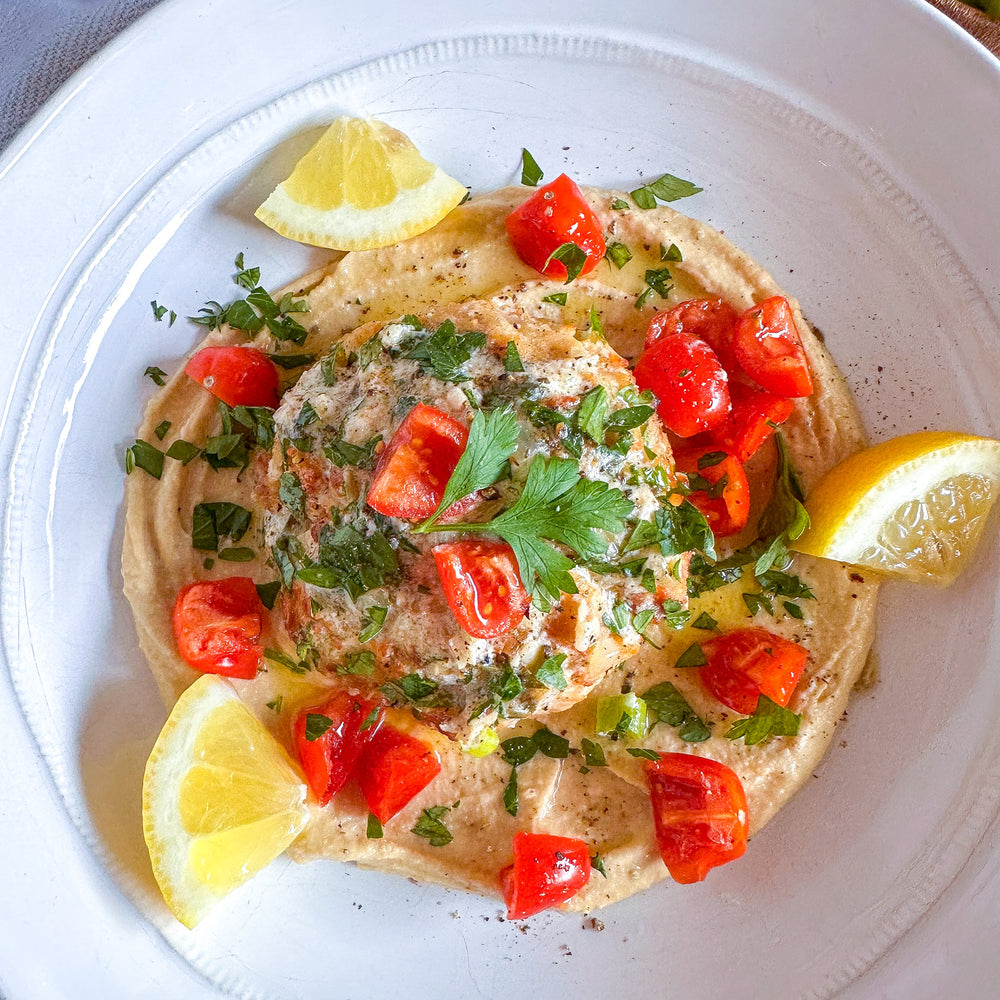 Mediterranean-Inspired Mind Blown Crab Cakes and Hummus