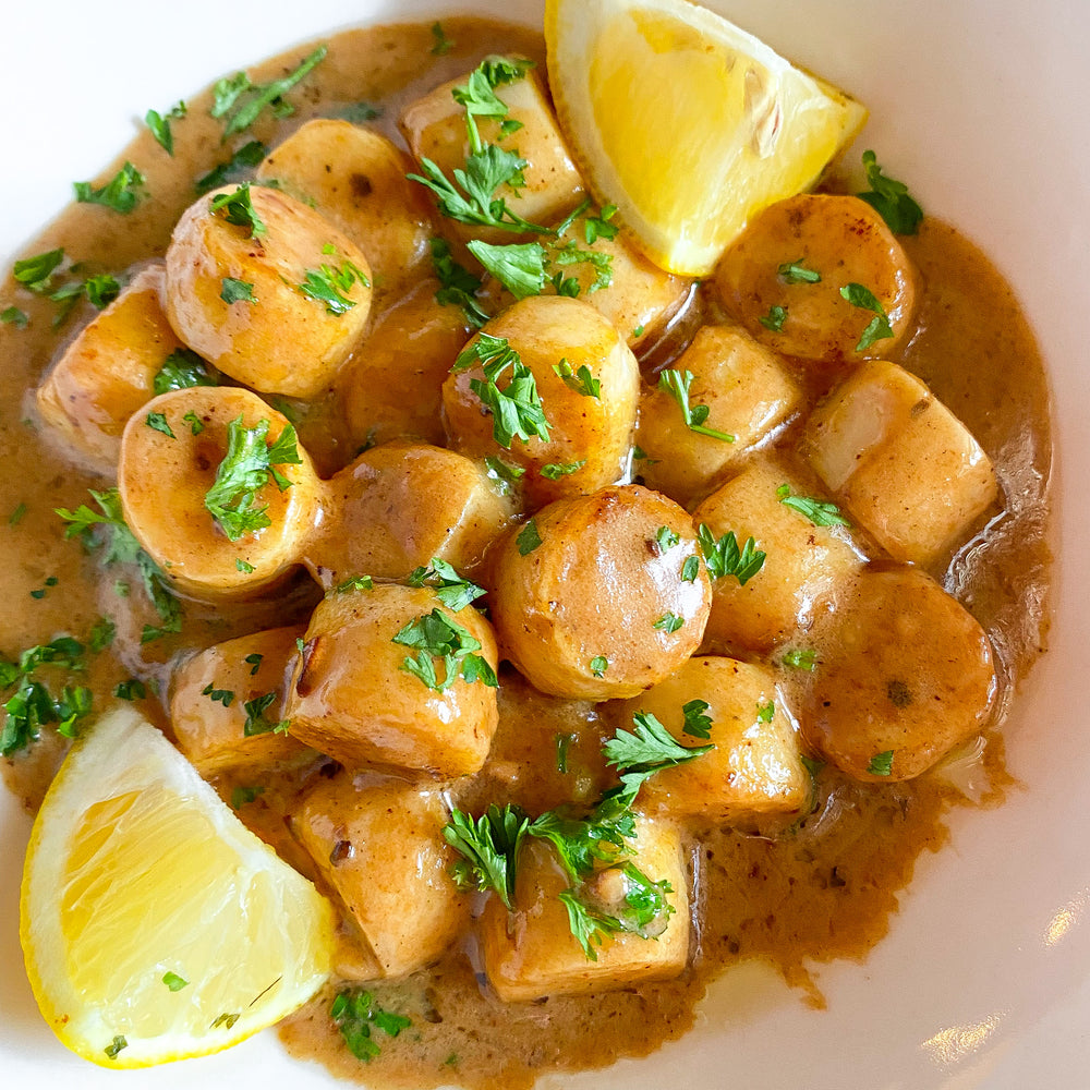 Mind Blown Lemon Garlic & Vegan Butter Dusted Scallops