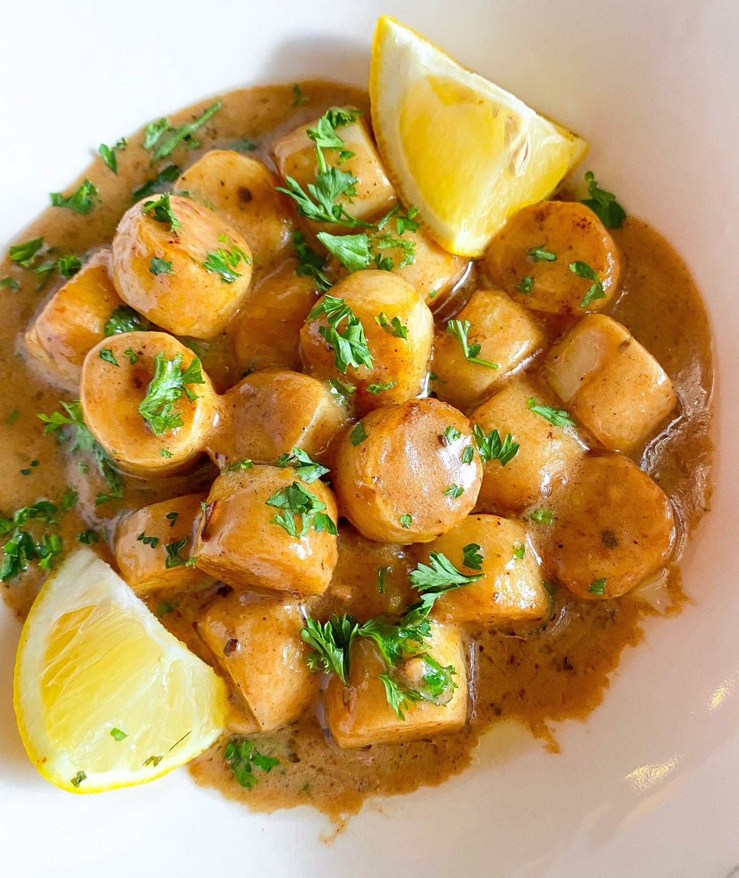 Mind Blown Lemon Garlic & Vegan Butter Dusted Scallops