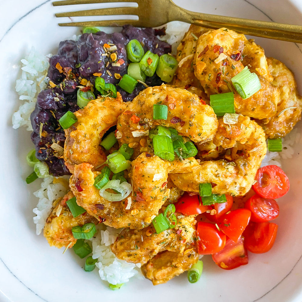 Mind Blown Dusted Salsa Shrimp Rice Bowl