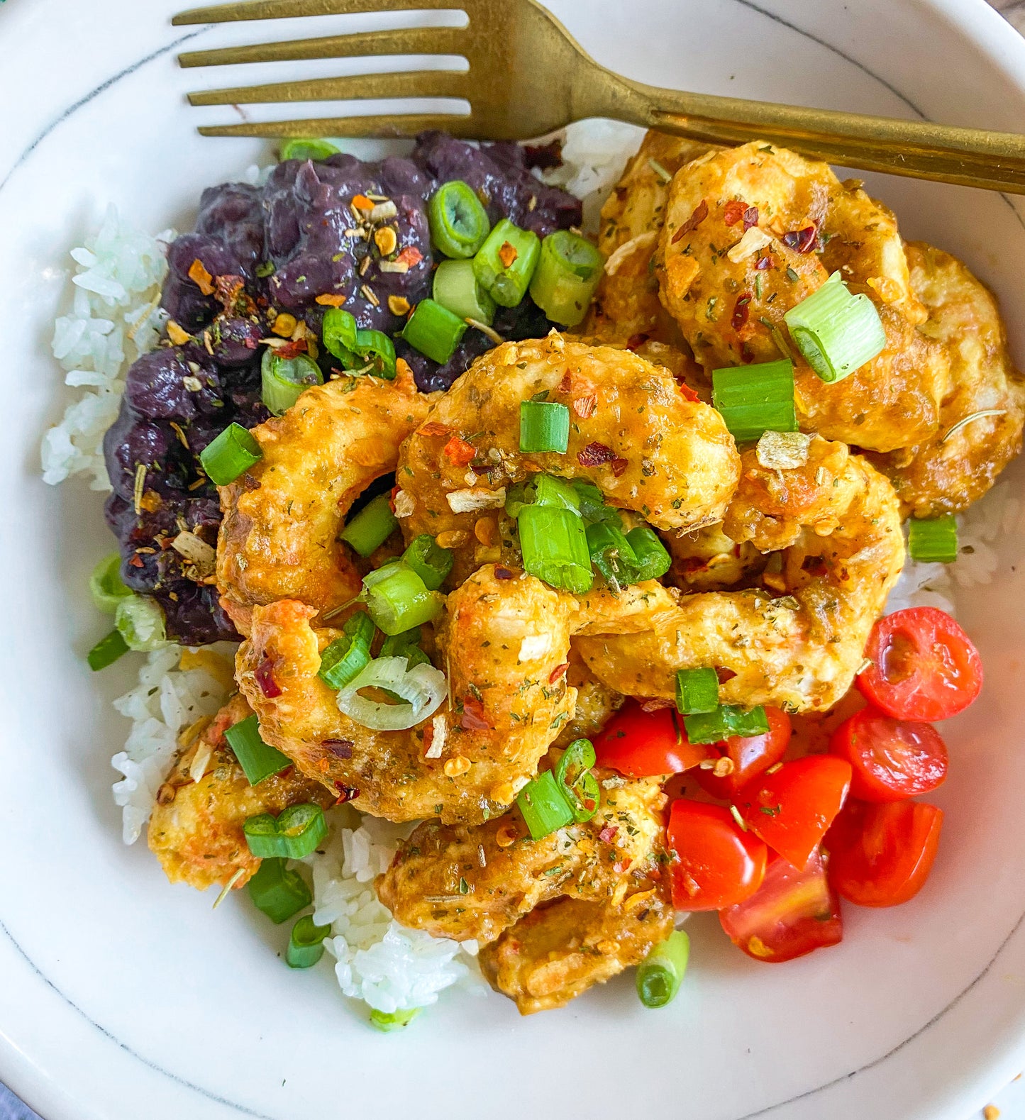 Mind Blown Dusted Salsa Shrimp Rice Bowl