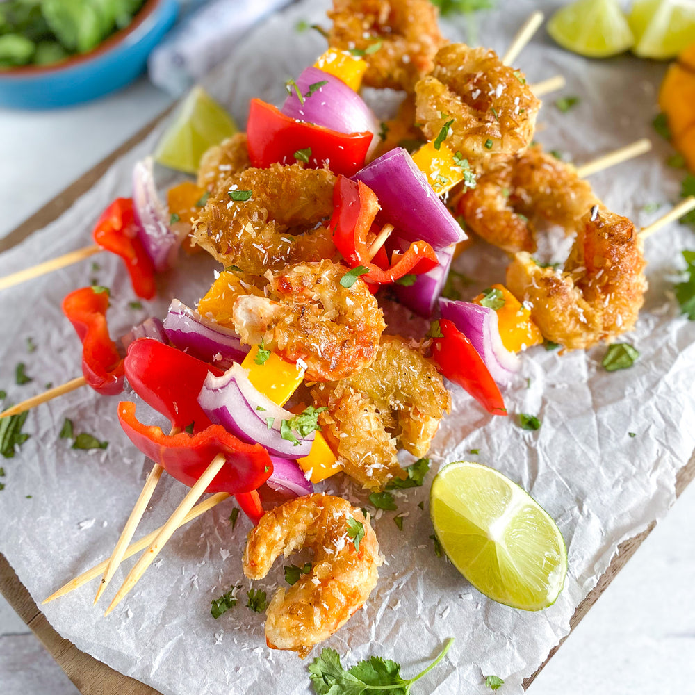 Mind Blown Coconut Shrimp Skewers