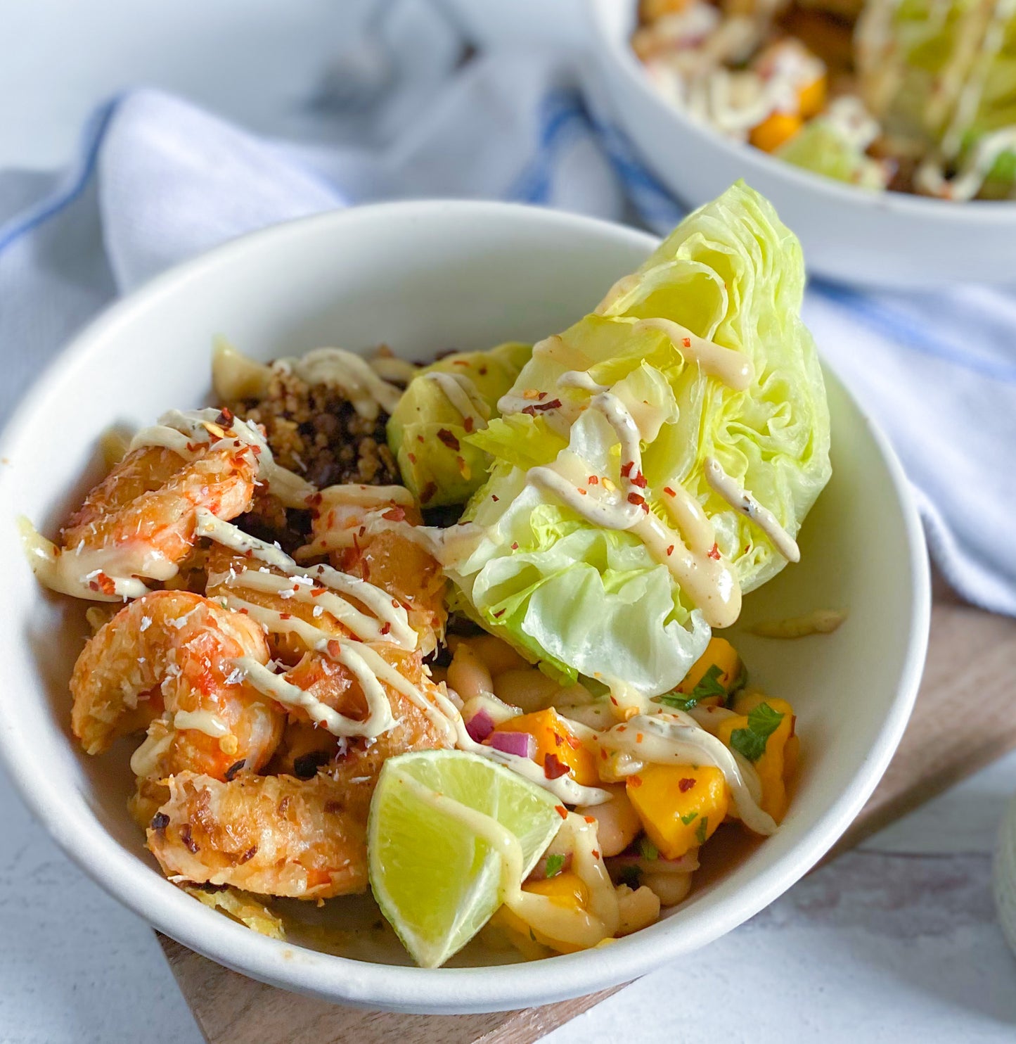 Deconstructed Mind Blown Coconut Shrimp Wedge Salad Bowls