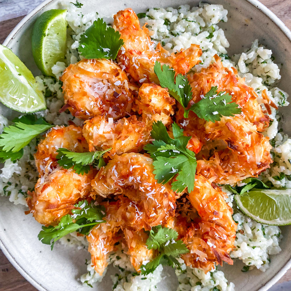 Mind Blown Coconut Shrimp with Coconut Cilantro Lime Rice