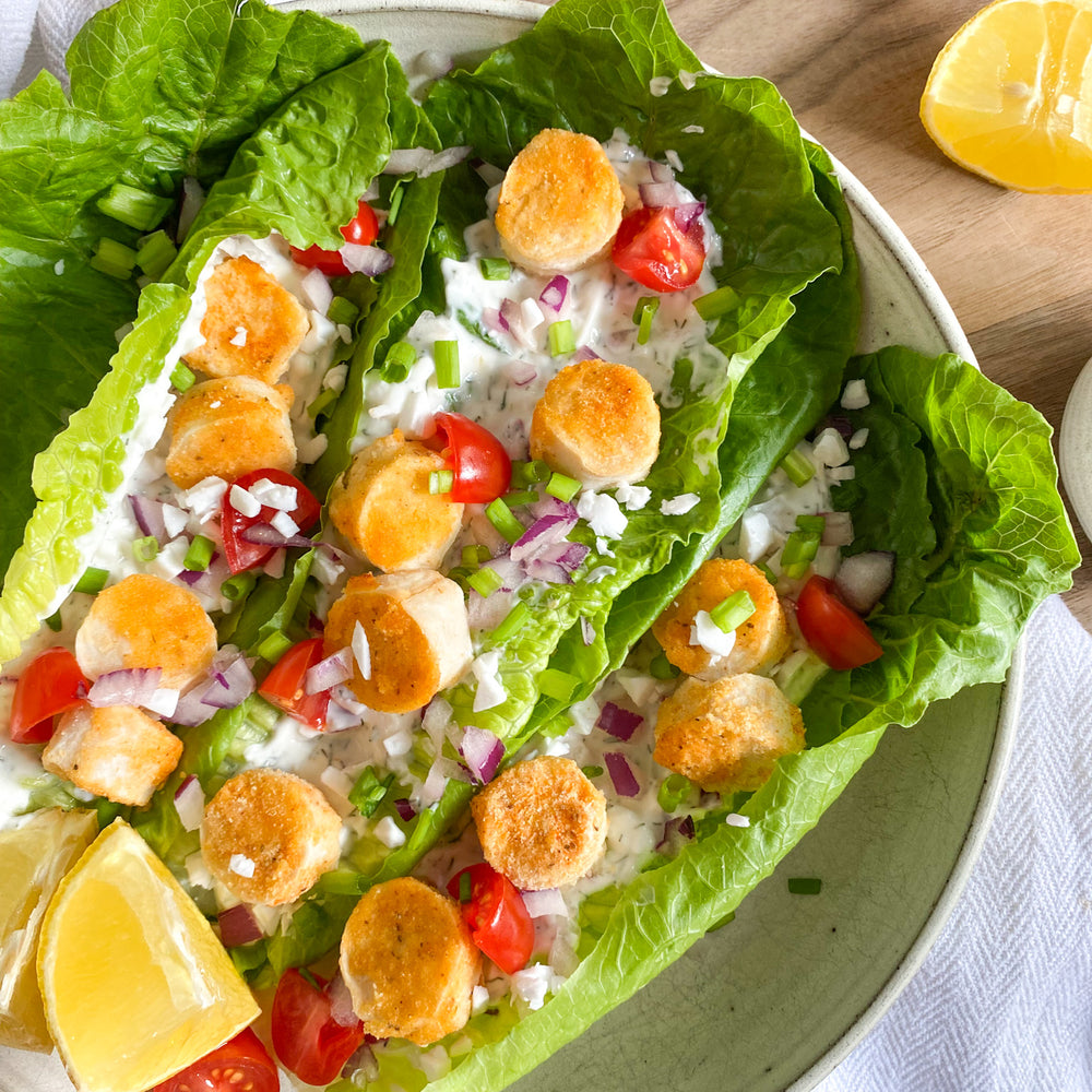 Mind Blown Dusted Scallops Lettuce Wraps