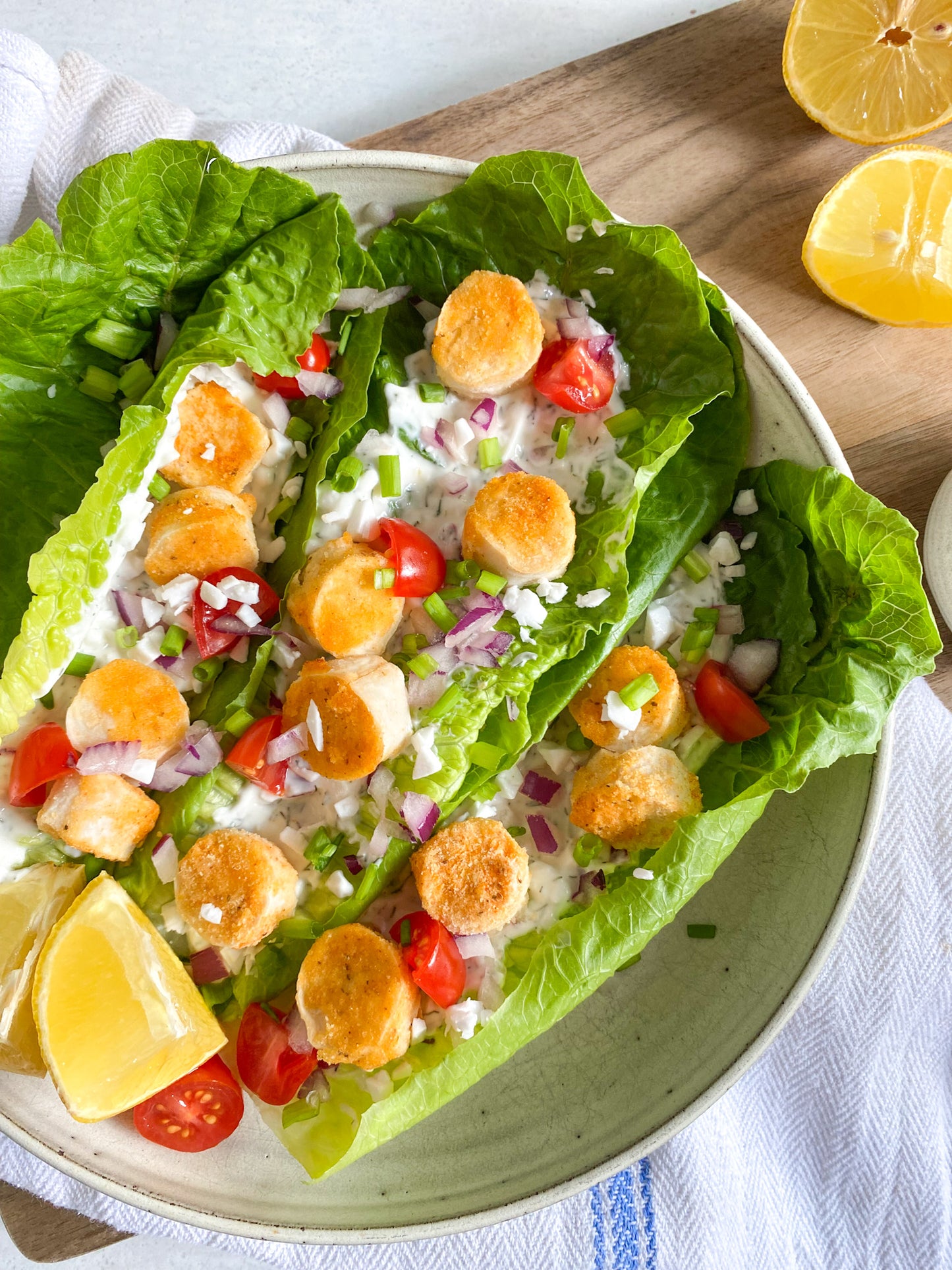 Mind Blown Dusted Scallops Lettuce Wraps