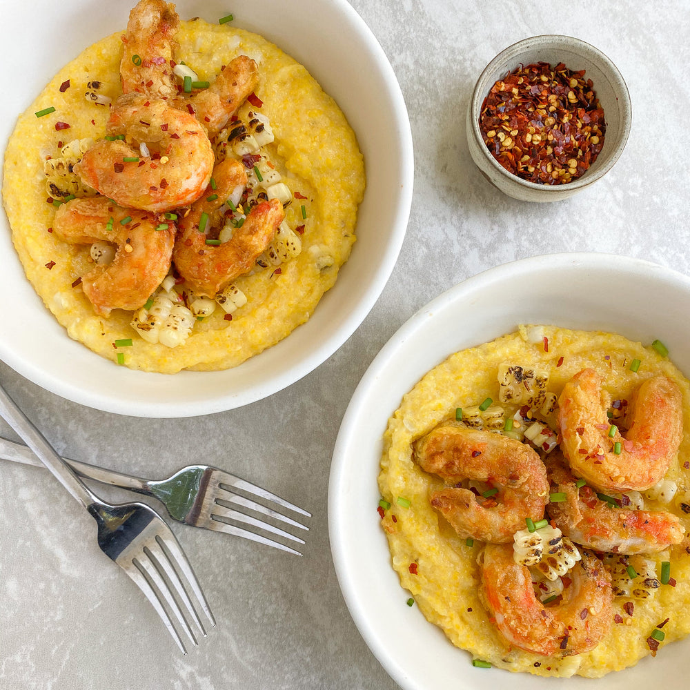 Mind Blown Dusted Shrimp and Grits