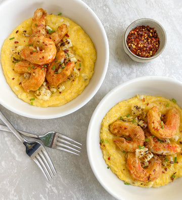 Mind Blown Dusted Shrimp and Grits